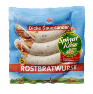 Bild "Dicke Sauerländer" Rostbratwurst Spinat-Käse
